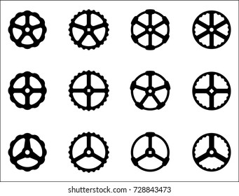 Hand wheel icon. Vector illustration for adjustment and operation
