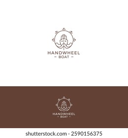 Hand wheel logo design template