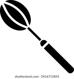 Hand Whisk solid and glyph vector illustration