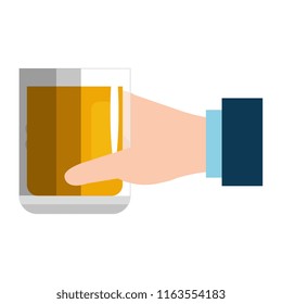 hand with whiskey glass drink