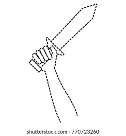 hand whit warrior sword