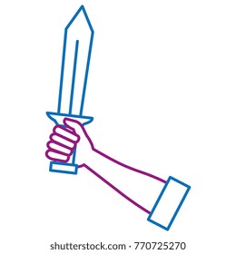 hand whit warrior sword
