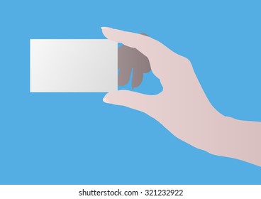 hand with a white card