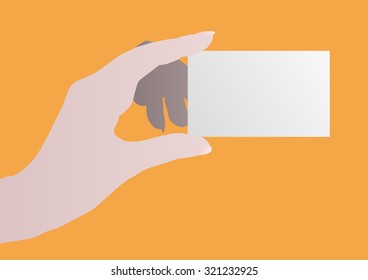 hand with a white card