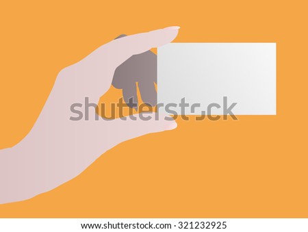 hand with a white card