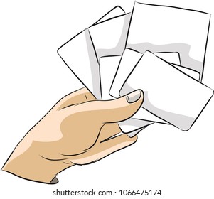 hand white cards