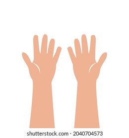 hand white color background, vector illustration