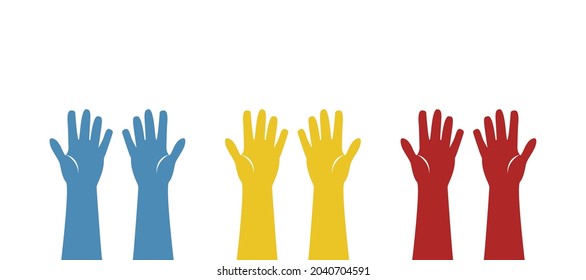 hand white color background, vector illustration