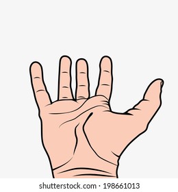 Hand wide open illustration vector