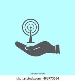 Hand with Wi-Fi 