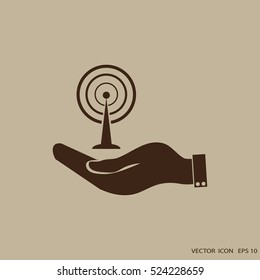 Hand with Wi-Fi 