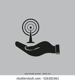 Hand with Wi-Fi 