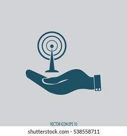 Hand with Wi-Fi 