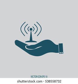 Hand with Wi-Fi 