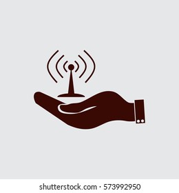Hand with Wi-Fi 