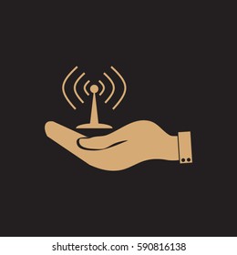 Hand with Wi-Fi 