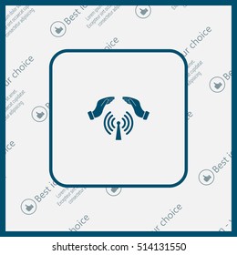 Hand with Wi-Fi Icon.