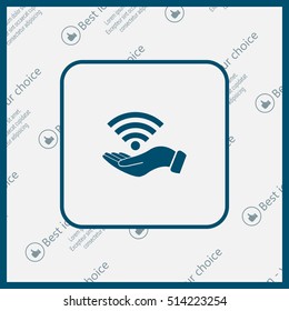 Hand with Wi-Fi Icon.