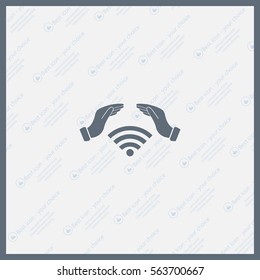 Hand with Wi-Fi Icon.
