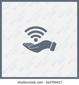 Hand with Wi-Fi Icon.