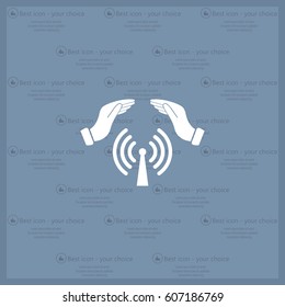 Hand with Wi-Fi Icon.