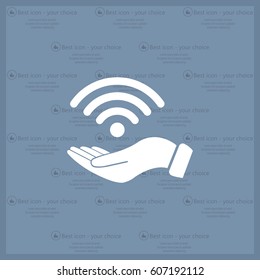 Hand with Wi-Fi Icon.