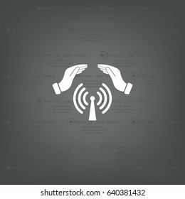 Hand with Wi-Fi Icon.