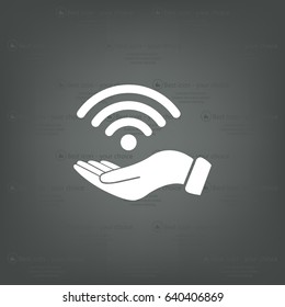 Hand with Wi-Fi Icon.