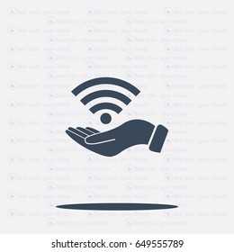 Hand with Wi-Fi Icon.
