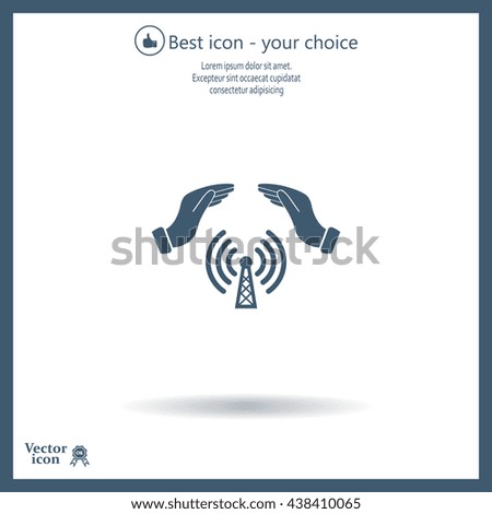 Hand with Wi-Fi Icon.