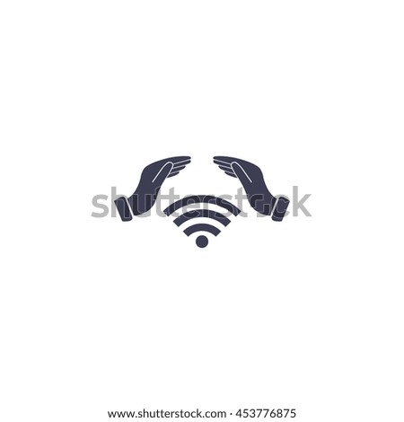 Hand with Wi-Fi Icon.