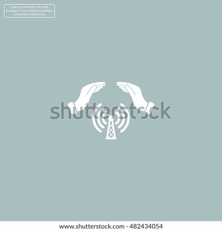 Hand with Wi-Fi Icon.
