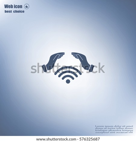 Hand with Wi-Fi Icon.