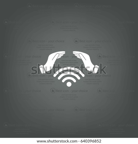 Hand with Wi-Fi Icon.