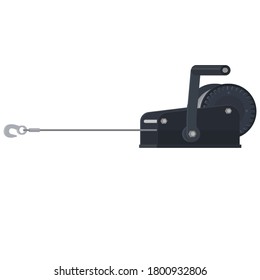 Hand winch. Winch, vector illustration