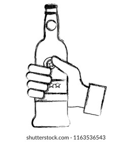 hand with wine bottle drink
