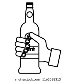 hand with wine bottle drink