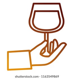 hand with wine cup glass