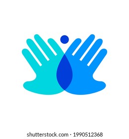 hand wing human overlapping overlay logo vector icon illustration