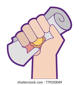 hand winner with diploma
