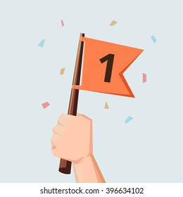 Hand of the winner, vector illustration