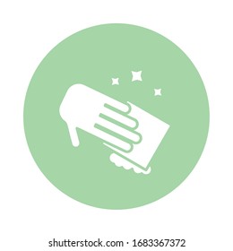 hand wiping block silhouette style icon vector illustration design