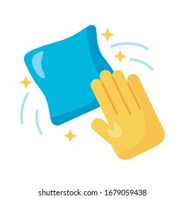 hand wiping cleaning detaild style vector illustration design