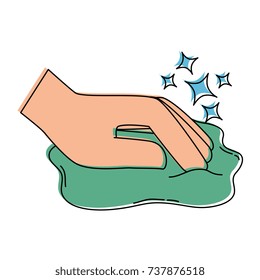 hand wiping with cloth