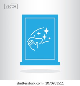 hand wiping with cloth vector icon