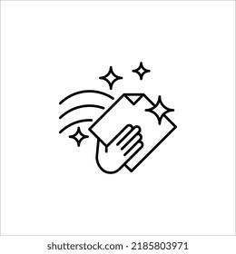 hand wiping with cloth vector icon on white background. eps 10