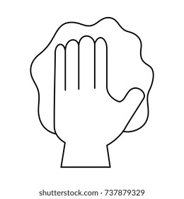 hand wiping with glove