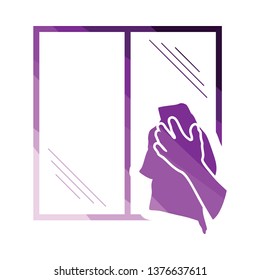 Icono de la ventana de borrado manual. Diseño de color plano. Ilustración vectorial.