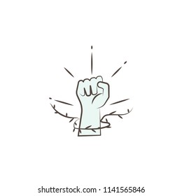 hand and wire sketch style icon. Element of peace hand drawn icon. Premium quality graphic design icon. Signs and symbols collection icon for websites and web design