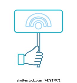 hand with wireless sign vector illustration